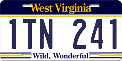 WV license plate 1TN241
