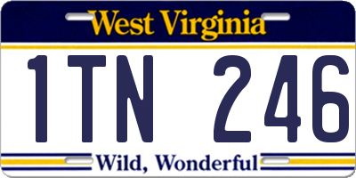 WV license plate 1TN246