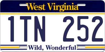 WV license plate 1TN252