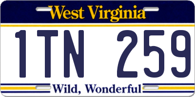 WV license plate 1TN259