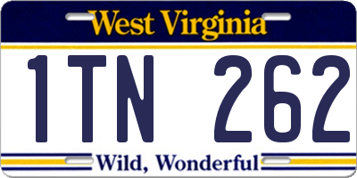WV license plate 1TN262