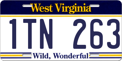 WV license plate 1TN263