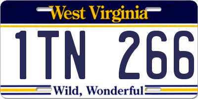 WV license plate 1TN266