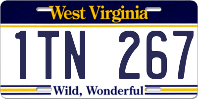 WV license plate 1TN267