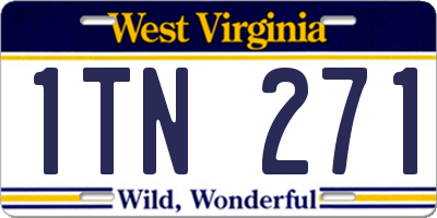 WV license plate 1TN271