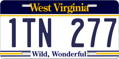 WV license plate 1TN277