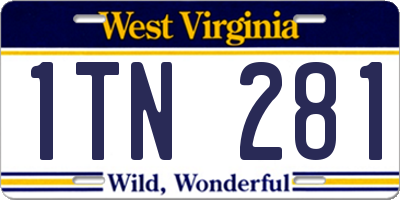 WV license plate 1TN281