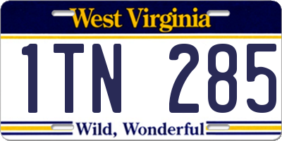 WV license plate 1TN285