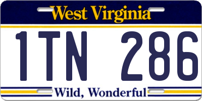 WV license plate 1TN286