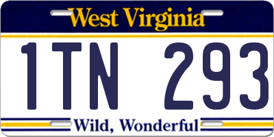 WV license plate 1TN293