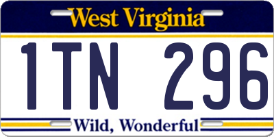 WV license plate 1TN296