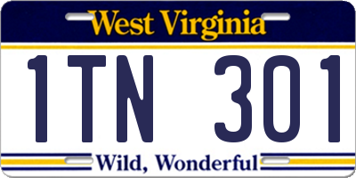 WV license plate 1TN301