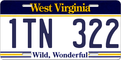 WV license plate 1TN322