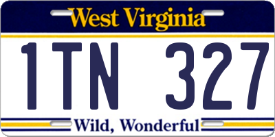 WV license plate 1TN327