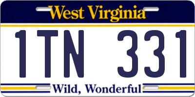 WV license plate 1TN331