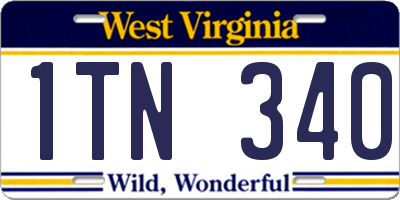 WV license plate 1TN340