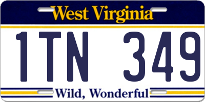 WV license plate 1TN349