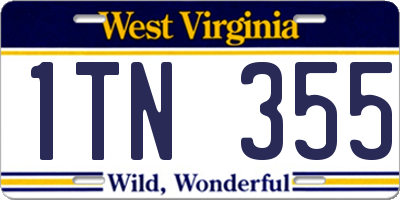 WV license plate 1TN355