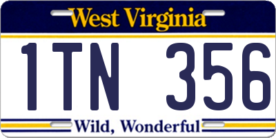 WV license plate 1TN356