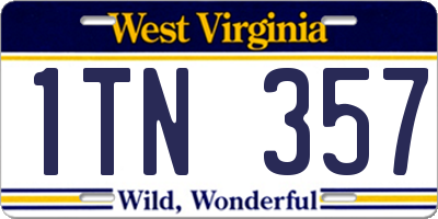 WV license plate 1TN357