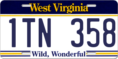WV license plate 1TN358