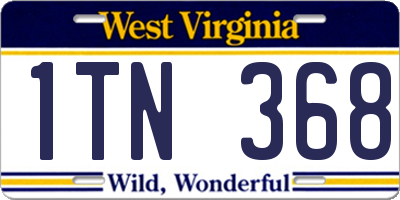 WV license plate 1TN368