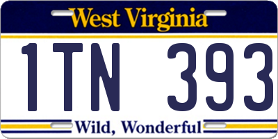 WV license plate 1TN393