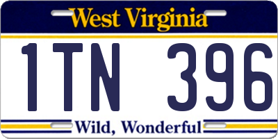 WV license plate 1TN396