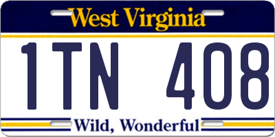 WV license plate 1TN408