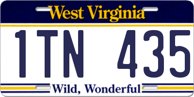 WV license plate 1TN435