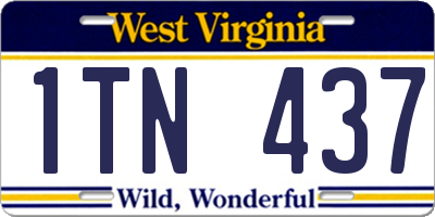 WV license plate 1TN437