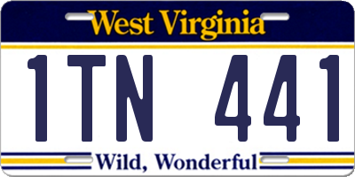 WV license plate 1TN441