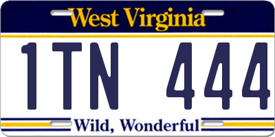 WV license plate 1TN444
