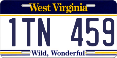 WV license plate 1TN459