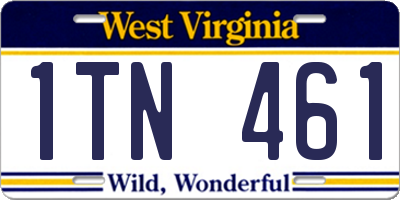 WV license plate 1TN461