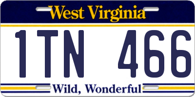 WV license plate 1TN466