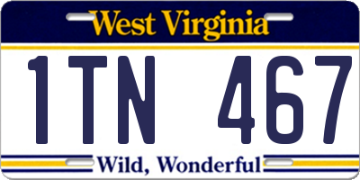 WV license plate 1TN467