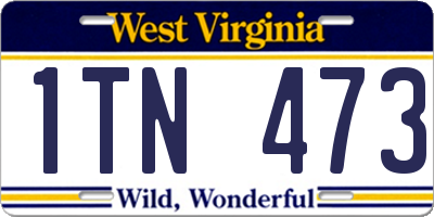 WV license plate 1TN473