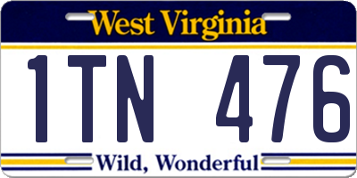 WV license plate 1TN476