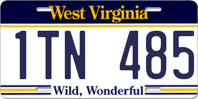 WV license plate 1TN485