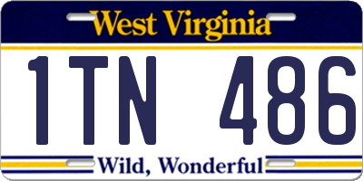 WV license plate 1TN486