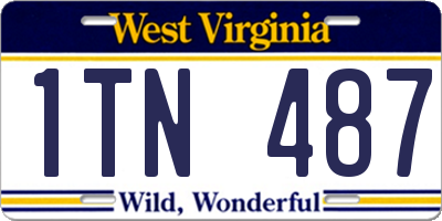 WV license plate 1TN487