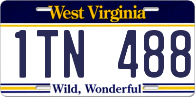 WV license plate 1TN488
