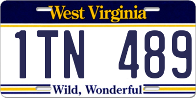 WV license plate 1TN489