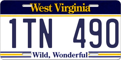 WV license plate 1TN490