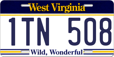 WV license plate 1TN508