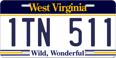 WV license plate 1TN511