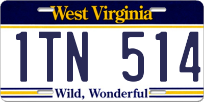 WV license plate 1TN514
