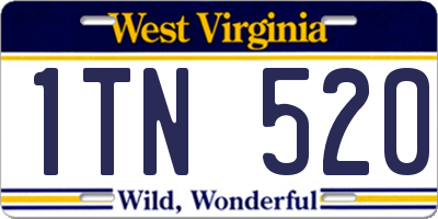WV license plate 1TN520