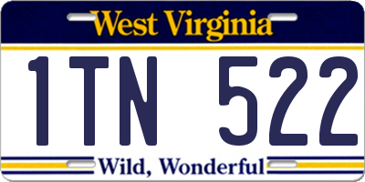 WV license plate 1TN522